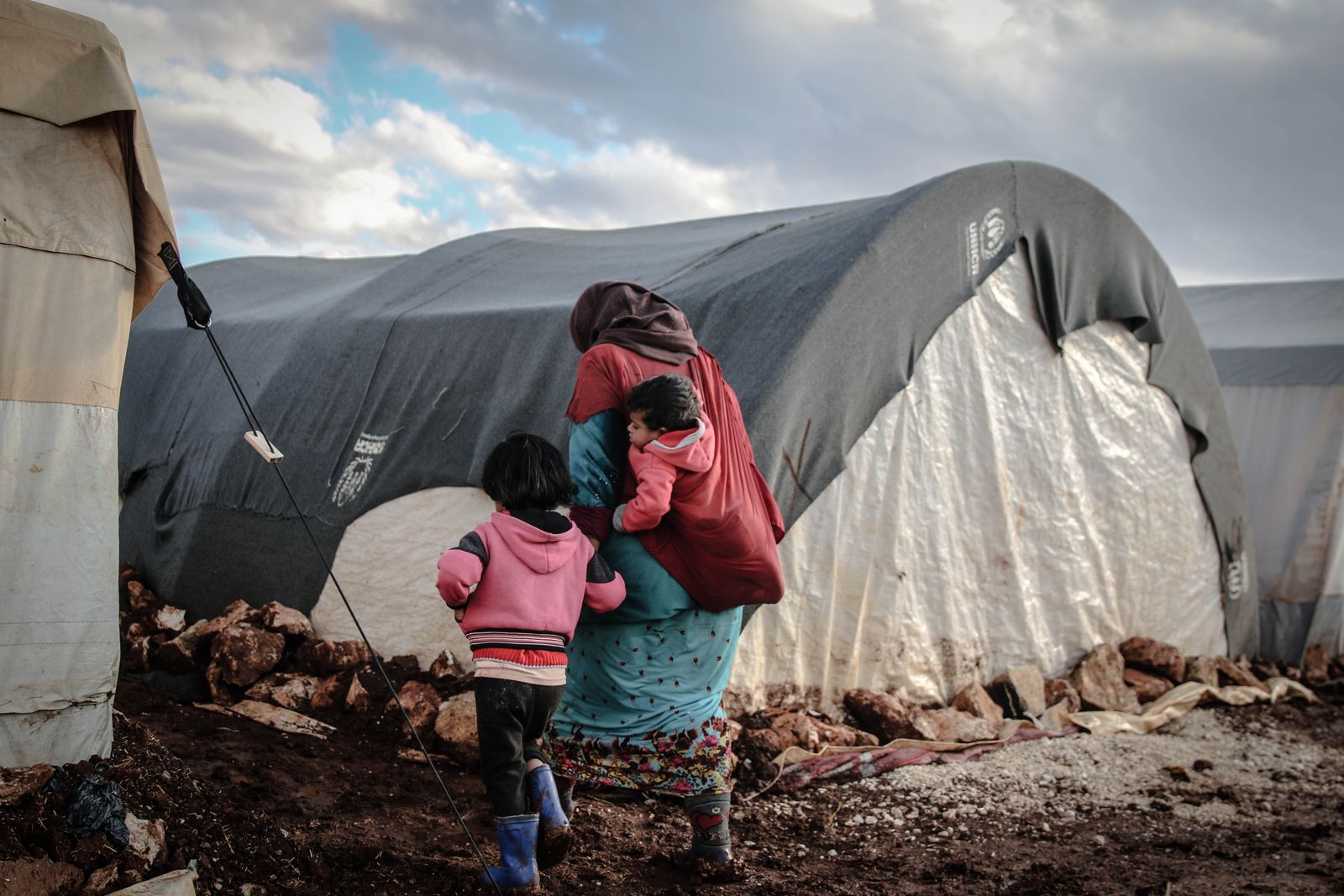 Relief where families shelter